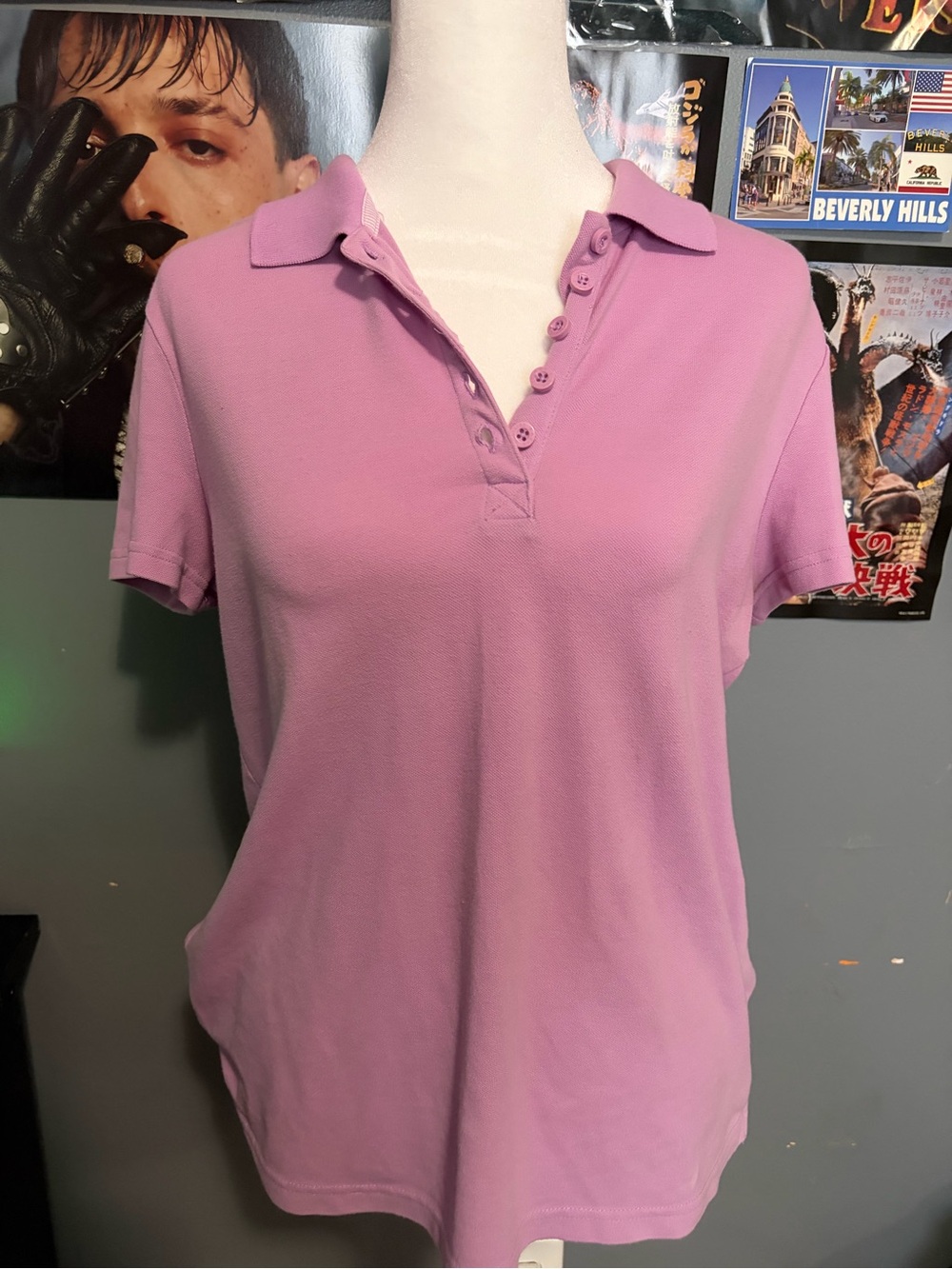 Basic Editions Lilac Short-Sleeve Polo Tee
